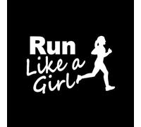 JIFENLI Pegatinas Para Automóviles 14.3X9.3Cm Funny Run Like A Girl Runner Running Marathon Decor Car Sticker Silhouette Vinyl