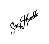 JIFENLI Pegatinas Para Automóviles 14.8Cmx5Cm "Stay Humble" Kanji Funny Balck/Sliver