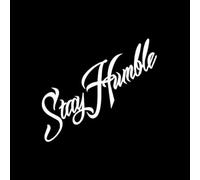 JIFENLI Pegatinas Para Automóviles 14.8Cmx5Cm "Stay Humble" Kanji Funny Balck/Sliver