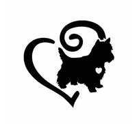 JIFENLI Pegatinas Para Automóviles 14Cmx13.5Cm West Highland Love Heart Perro Pegatina De Vinilo Negro/Plata