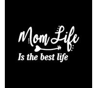 JIFENLI Pegatinas Para Automóviles 15.3Cmx9Cm Mom Life Is The Best Life Retro-Reflective Balck Sliver