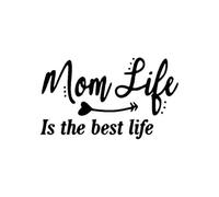 JIFENLI Pegatinas Para Automóviles 15.3Cmx9Cm Mom Life Is The Best Life Retro-Reflective Balck Sliver