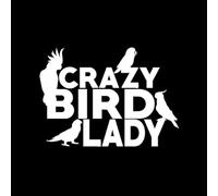 JIFENLI Pegatinas Para Automóviles 15.7Cmx11.1Cm Cartoon Crazy Bird Lady Parrot Conure Decal Vinilo Sticker Balck Sliver
