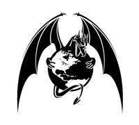 JIFENLI Pegatinas Para Automóviles 15Cmx14.3Cm Dragon Planet Earth Capture Vinilo Decorativo Negro/Plata