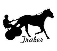 JIFENLI Pegatinas Para Automóviles 16.1Cmx11.3Cm Aufkleber Traber Pferd "Trotter Horse" Pegatinas De Coche Y Accesorios Balck Sliver