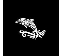 JIFENLI Pegatinas Para Automóviles 16.4Cmx11.4Cm Be Keen On Dolphin Dramatic Tidal Current Interesting Car Sticker Balck/Sliver