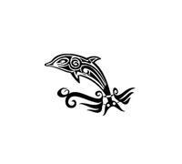 JIFENLI Pegatinas Para Automóviles 16.4Cmx11.4Cm Be Keen On Dolphin Dramatic Tidal Current Interesting Car Sticker Balck/Sliver