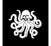 JIFENLI Pegatinas Para Automóviles 16.9Cmx14.5Cm Devil Is In The Octopus'S Heart Vinilo Pegatina Balck/Sliver Maravillosa Calcomanía Para Ventana