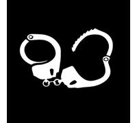 JIFENLI Pegatinas Para Automóviles 17.7X11.4Cm Esposas De Policía Negro/Plata