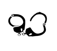 JIFENLI Pegatinas Para Automóviles 17.7X11.4Cm Esposas De Policía Negro/Plata