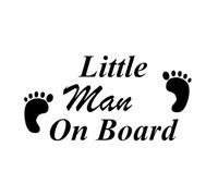 JIFENLI Pegatinas Para Automóviles 18Cmx9.2Cm Little Man On Boad Car Decal Love Footprints Vinilo Negro Plata