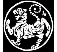 JIFENLI Pegatinas Para Automóviles 18X18Cm Tiger Karate-Do Logo Negro Plata