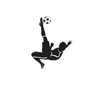 JIFENLI Pegatinas Para Automóviles Parachoques De 10.1X12.7Cm Jugador De Fútbol Que Pasa Coche Vinilo Estilo Negro/Plata