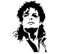 JIFENLI Pegatinas para Coches 10,7 cm * 16 cm Michael Jackson Car Sticker Decor Car Styling Calcomanía de vinilo negro/plata