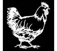 JIFENLI Pegatinas para Coches 11.7 * 12.8CM Lindo Pollo Gallina Vívido Animal de Granja Pegatinas Vinilo Creativo Calcomanía de Estilo de Coche Negro/Plata