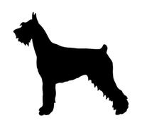 JIFENLI Pegatinas para Coches 14.2 * 12.7CM Perro Schnauzer Gigante Calcomanía de vinilo Personalidad Pegatinas de coche Estilo de coche Parachoques Accesorios Negro/Plata