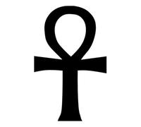 JIFENLI Pegatinas para Coches 6,1 cm * 9,5 cm Calcomanía egipcia de estilo de coche Ankh Vinilo Pegatina de coche Negro/Plata