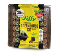 Jiffy Seed Starting Tray Kit 36 Cell 36mm Peat Pellets with Bonus 3 Pack 108 Pellets Total