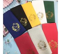 jifu Compromiso personalizado, servilleta de boda personalizada, primera comunión, servilletas monogramadas, despedida de soltera (50 piezas)