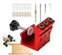 Jig Para Agujeros De Ángulo,Juego De Guía Para Agujeros De Bolsillo - Ajustable Con Punta Escalón Para Carpintería En Espacios Estrechos Proyectos Muebles De Bricolaje