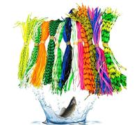 Jig Skirts for Bass Fishing, 12 Bundles Spinner Bait Skirts, 50 Strands, Lure Making Supplies, Sea Fishing Equipment, Spinner Accessories for Men and Women