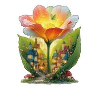 Jigfoxy Magic Floral Kingdom - Rompecabezas de madera para adultos, rompecabezas único con forma de animal de 240 piezas, juego relajante para el cerebro, regalo creativo en caja premium (13.4 x 10.7