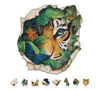 Jigfoxy Rompecabezas de madera de tigre para adultos, rompecabezas único con forma de animal de 270 piezas, juego relajante para el cerebro, regalo creativo en caja premium (13.4 x 13.1 pulgadas)