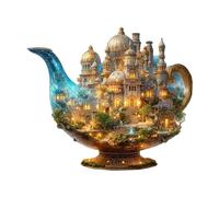 Jigfoxy Rompecabezas de madera para adultos, rompecabezas de mundo de lámpara mágica para adultos, rompecabezas de corte de madera con forma de animal único, regalos de Navidad y Acción de Gracias