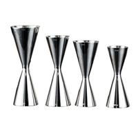 Jigger de cóctel de acero inoxidable, vaso medidor doble 30/60 ml, dosificación precisa, elegante accesorio de bar para mixólogos y caseros, color plateado, fácil de limpiar (60/90 ml)