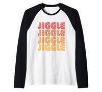 Jiggle Funny Jiggles Wiggle Jig Gelatina Lindo Shake Dance Fan Camiseta Manga Raglan