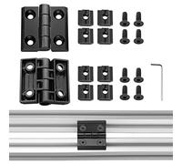JiGiU 2 bisagras M6 de perfil de aluminio serie 3030, ranura de 8 mm, bisagra plegable de aleación de zinc, incluye ranura de piedra, tornillos, bisagra de perfil de aluminio para impresora 3D DIY