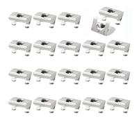 JiGiU 20 unidades Tuerca ranurada 6 con muelle orientable con barra de resorte, tuerca deslizante de acero galvanizado para perfil de extrusión de aluminio (20 tipos, rosca M5)