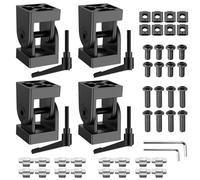 JiGiU 4 Piezas 3030 Conector de Ángulo Ajustable Junta Ajustable para Perfiles de Aluminio Rango de Rotación de 180 °con Abrazadera de Palanca para Impresora 3D-Negro