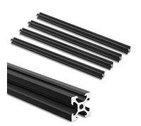 JiGiU 4 Piezas 400mm Perfiles de Aluminio 20 * 20 V-Slot Riel Lineal Anodizado Estándar Europeo para Impresora 3D Máquinas CNC de Bricolaje (Negro)