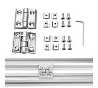 JiGiU Bisagra flexible M6 para perfil de aluminio serie 3030, ranura de 8 mm, bisagras de aleación de zinc, incluye tuerca de ranura, tornillos, llave para impresora 3D, proyecto de bricolaje