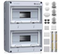 JiGiU Caja de Distribución de de 24 Módulos, Caja de Fusibles Empotrada IP65, Carcasa Impermeable y Resistente a la Humedad Material ABSpara para Jardines, Columnas de Carga (365 * 275 * 110mm)