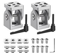 JiGiU Conector angular para perfil de aluminio 4040, ranura de 8 mm, bisagra flexible con palanca de sujeción, 180°, material de fijación para proyecto de bricolaje, impresora 3D (2 paquetes)