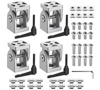 JiGiU Conector articulado 40x40 ranura 8, perfil de aluminio, conector ajustable, ángulo articulado, conector de 180° con palanca de sujeción, accesorios de montaje, bisagra flexible para impresora 3D