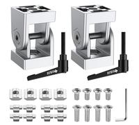 JiGiU Conector de Ángulo Ajustable 2 Piezas 30 x 30 Tuerca 8 Junta de Perfil de Aluminio Rango de Rotación de 180 ° con Abrazadera de Palanca Accesorios de Montaje de Palanca para Impresora 3D