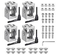 JiGiU Conector de Ángulo Ajustable 4 Piezas 40 x40 Tuerca 8 Junta de Perfil de Aluminio Rango de Rotación de 180 ° con Abrazadera de Palanca Accesorios de Montaje de Palanca para Impresora 3D