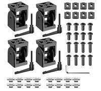JiGiU Conector de Ángulo Ajustable 4 Piezas 4040 Tuerca 8 Junta de Perfil de Aluminio Rango de Rotación de 180° con Abrazadera de Palanca Accesorios de Montaje de Palanca para Impresora 3D