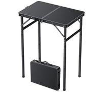 JiGiU Mesa Plegable de Camping Mesa Portátil Pinic 60 * 40 * 27.3/51/74.7cm 3 Niveles Altura Ajustable Aleación de Aluminio para Exterior Interior Senderismo Campamento Barbacoa Playa