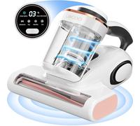 JIGOO J300 - Aspirador antiácaros con Sensor de ácaros y luz UV, 500 W, con indicador LED Inteligente, para alérgicos, Elimina el 99,9% de alérgenos, para colchones, Camas y sofás