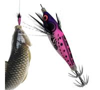 Jigs para Calamar | Fosforescente con Anzuelo Y Vientre Realista,Señuelos para Pesca De Alta Mar,para Lagos, Ríos, Embalses, Zonas Costeras Y A Lo Largo De La, Pulpo, Trucha