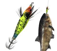 Jigs para Calamar | Vientre Realista y Luminoso con Anzuelo | Señuelos de Pesca en Agua Salada - para Pesca De Lubinas, Truchas, Pulpos En Arroyos, Lagos, Ríos, Embalses Y Desde Las Orillas
