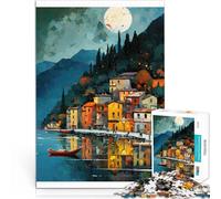 Jigsaw 1000 Pieces for Adults Lake como Italy Made of Cardboard,Suitable for Ages 14 and up Each Piece is Unique - Fun and challenging Game for The Whole Family Gifts for Friends and Family。