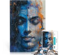 Jigsaw 2000 Pieces for Adults “Divine Serenity Shiva” Suitable for People Aged 14 and Above with Completely interconnected Pieces of Random Shape Educational Game for Birthday and Christmas。