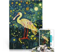 Jigsaw 2000 Pieces for Adults Spoonbill in Starry Night Forest Made of Cardboard,Suitable for People Aged 14 and Above Home Decoration Game Toys Gifts for Friends and Family。Size:70x100cm