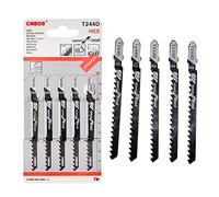 Jigsaw Blades MASO 5 piezas T244D T-Shank Jig Hoja de sierra universal Jig Blade Surtido para cortar metal madera PVC y más - Compatible con Bosch, Dewalt, Hitachi, Makita, Festool etc.