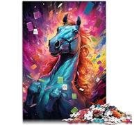 Jigsaw Jigsaw Puzzle Horse Poker Jigsaw Puzzle 1000 Pieces 10.27 in x 14.96 in Cardboard Puzzles for Grownups & Families Difficult Hard Jigsaw Puzzles for Women Men